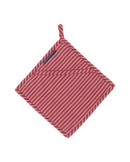 Striped Potholder White-Red