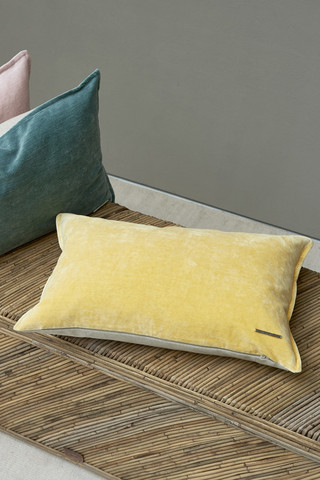 Classic Vintage Velvet Pillow cover yellow 55x35