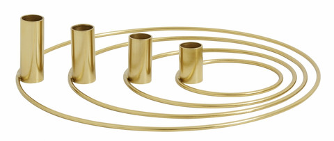 Ring advent candle holders set/4, brass