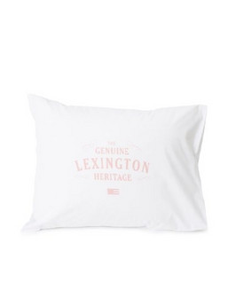 Lexington Printed Cotton Poplin Pillowcase, White/pink