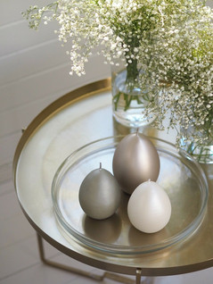 Velvet egg candle L Pearl Balmuir