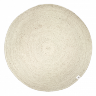 Merino wool carpet round 160 cm off-white