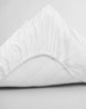 Sateen muotoonommeltu parivuoteen lakana 180x200 Valkoinen
