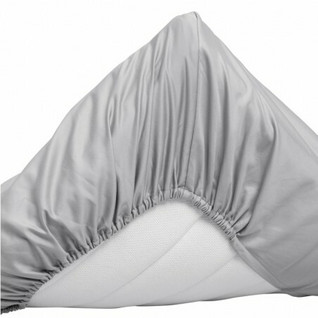 Sateen muotoonommeltu parivuoteen lakana 180x200 Harmaa