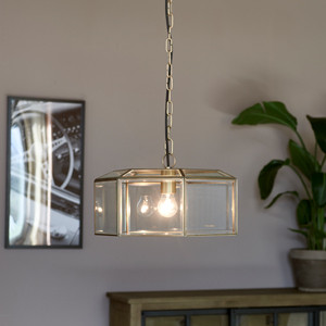 French Glass Hanging Lamp gold