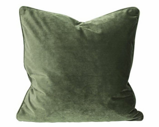 Elise Velvet Cushion cover 45x45 Moss green