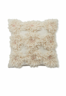 Rug Flower Recycled cotton Canvas pillow cover 50x50 White