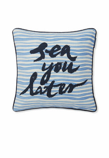 Sea You Later Cotton canvas pillow cover 50x50 Blue