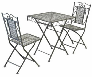 Viva La Vida bistro garden furniture set gray patina