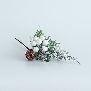 Snowy decorative branch 25 cm