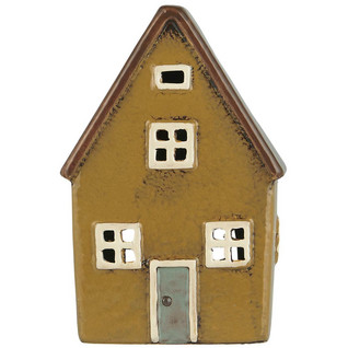 House f/tealight Nyhavn brown roof w/o chimney