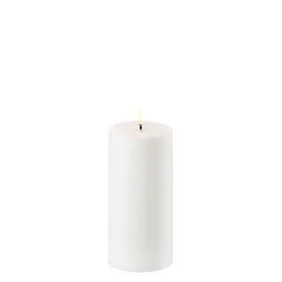 Led Pillar Candle Nordic White 7,8x15 cm, Uyuni