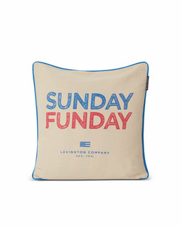 Sunday Funday Printed Cotton Canvas Pillow Cover
