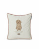 Dog Embroidered Organic Cotton Twill Pillow Cover