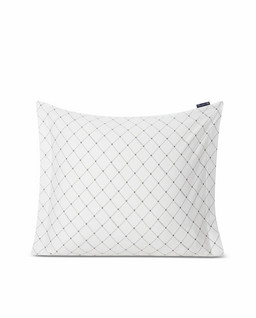 White-  Grey Signature Star Sateen Pillowcase 50x60