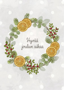Christmas Card Orange Wreath Bedaprint