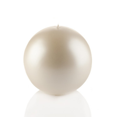 Velvet Ball Candle 10cm Pearl