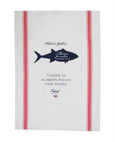 Printed Kitchen Towel White-Red