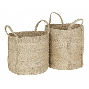Dixie jute basket natural grey with handles