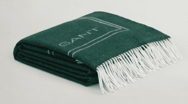 Gant Logo Throw tartan green  130 x 180 cm