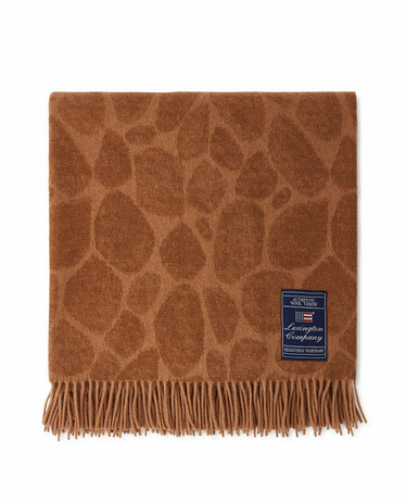 Graphic Recycled Wool Mix Throw 130x170 Tumma beige