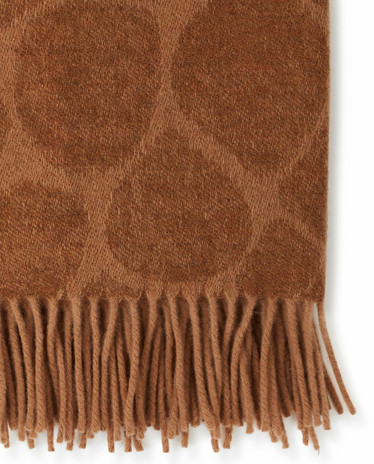 Graphic Recycled Wool Mix Throw 130x170 Tumma beige