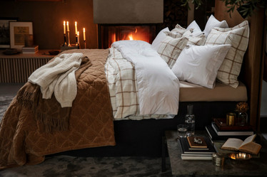Quilted Cotton Velvet Bedspread 160x240 Dark beige