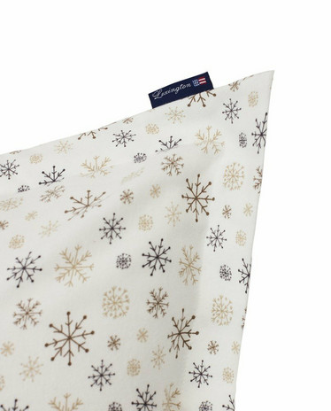 White/beige Snowflake Printed Pillow case 50x60 White