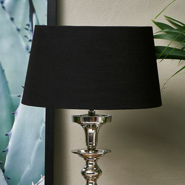 Linen Lampshade all black 25x30