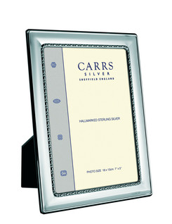 Carrs FR085/W 18x13 hopeinen kuvakehys  oliivi/pallokuviolla