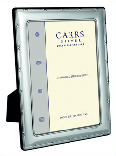 Carrs FR263/W 13x9 hopeinen kuvakehys ruksireunalla