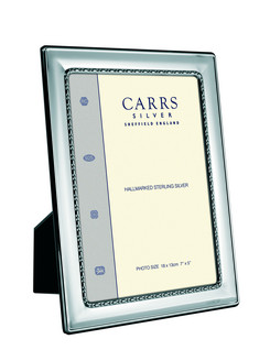 Carrs FR084/W 15x10 hopeinen kuvakehys oliivi/pallokuviolla
