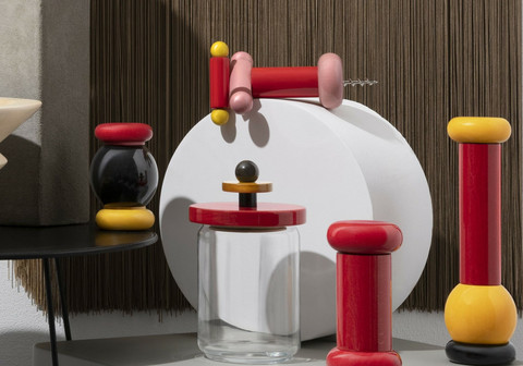 Alessi ES16/75 lasipurkki puisella kannella
