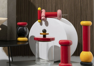 Alessi ES16/100 lasipurkki puisella kannella