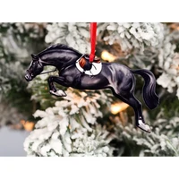 Jumping Horse Ornament - Black