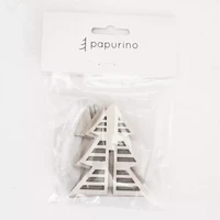 Raidallinen, puunvärinen pöytäkuusi  10 cm, 2 kpl