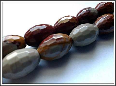 Noreena jaspis, fas.riisi, 10 x 15 mm, ½ nauha