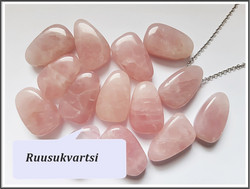 Ruusukvartsi riipuskivi, 29 x 19 mm