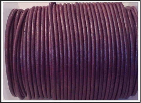 Nahkanauha pyöreä Ø 2 mm, metalli violetti, metri