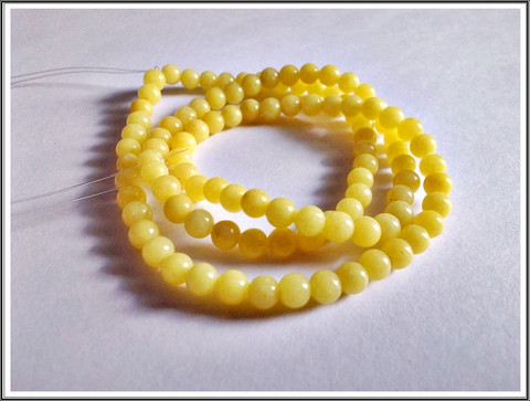 Mashan Jade, Ø 4 mm, keltainen, nauha
