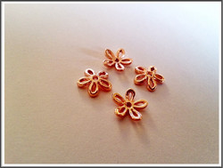 Helmihattu 12 x 2.5 mm, kukka, ruusukulta, pari