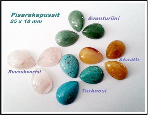 Pisarakapussi 25 x 18 mm, eri kivilajeja