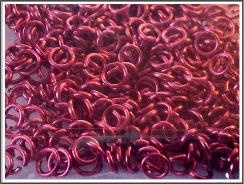 Rengas Ø 4.1 mm, lanka 1.2 mm, 50 kpl, tumma rose