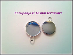 Korupohja pyöreä Ø 16 mm kapussille, teräsväri