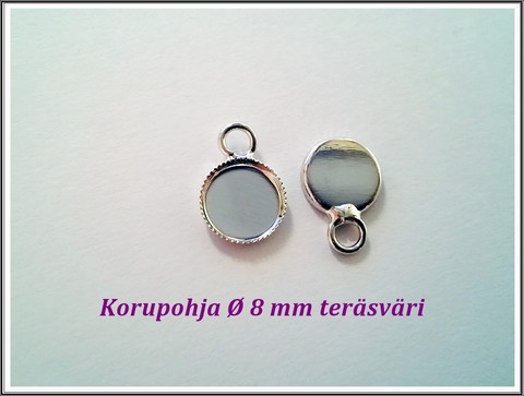Korupohja Ø 8 mm kapussille, teräsväri