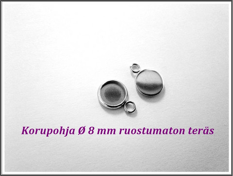 Korupohja Ø 8 mm kapussille, ruostumaton teräs