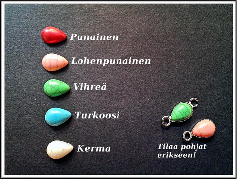 Howliitti 10 x 7 mm pisarakapussi, eri värejä