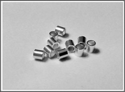 Puristushelmi .925 hopeaa, putki 2 x 1.5 mm, 10 kpl