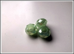 Kristallilasihelmi, 14 x 9 mm, Light Green Opal AB