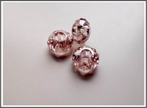 Kristallilasihelmi, 14 x 9 mm, Light Rose AB